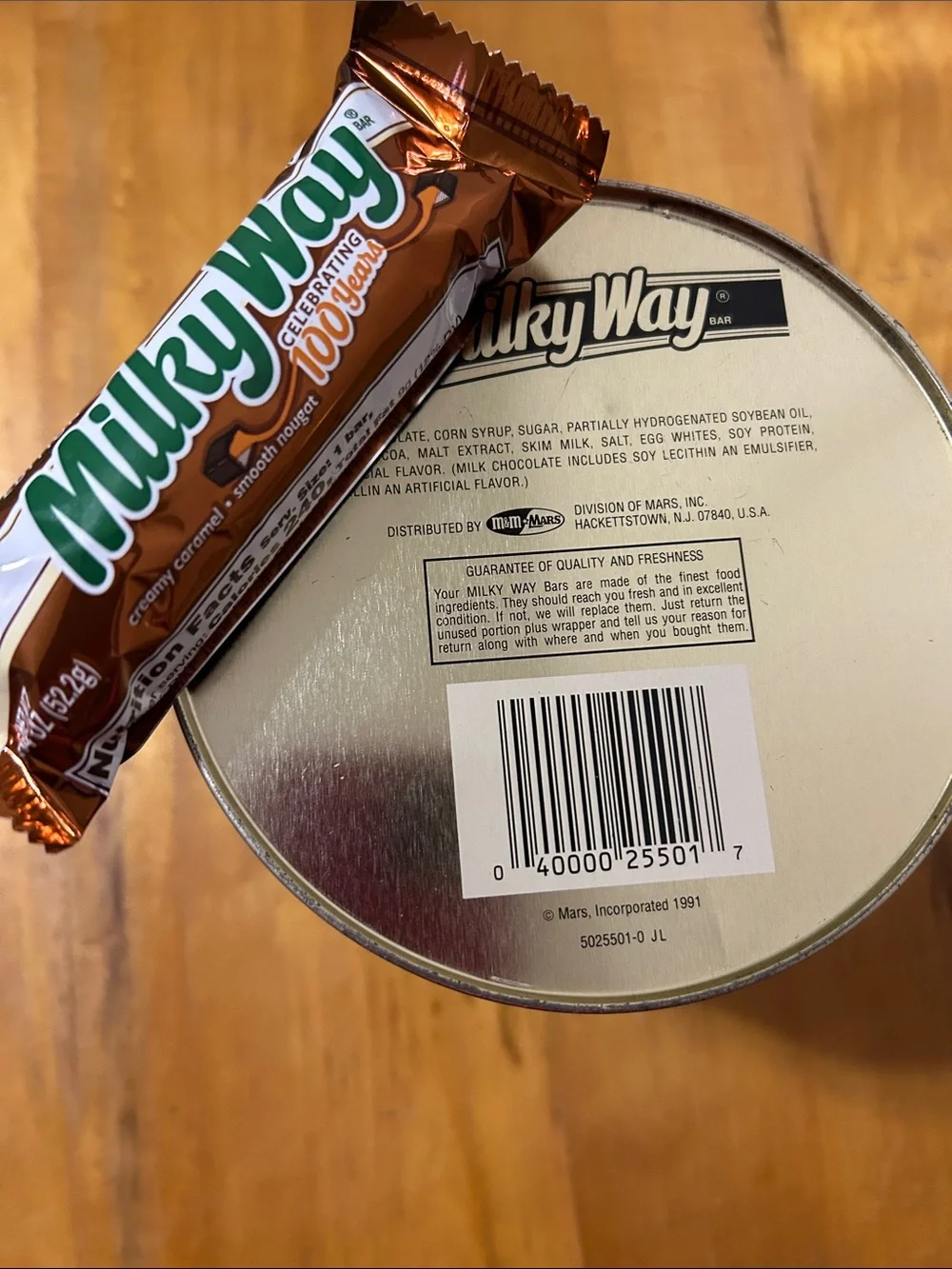 VINTAGE Milkyway Carousel Candy Tin - Blue Decorative Tin. Candy Bar Included!